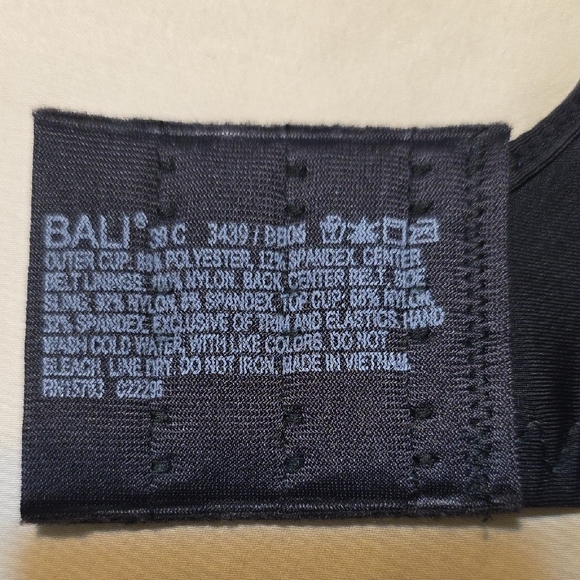 BUNDLE Bali 38C Cream & Black T-Shirt Bras with Molded Cups - Picture 8 of 9